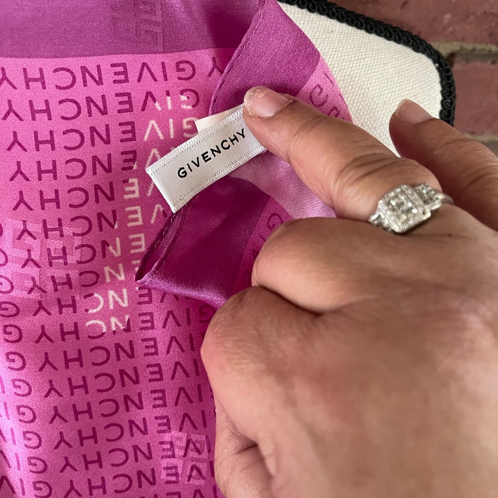 🔥 Givenchy Accessories | Givenchy Silk Scarf Sheer Pink Rose | Color: Pink - Picture 5 of 5